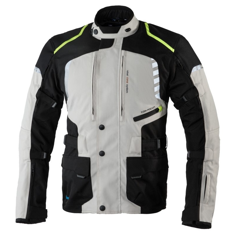Moto bunda Rebelhorn Hiker II černo-šedo-fluo žlutá výprodej