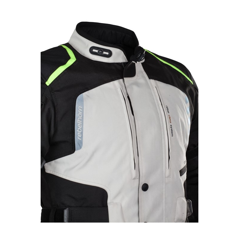 Moto bunda Rebelhorn Hiker II černo-šedo-fluo žlutá výprodej