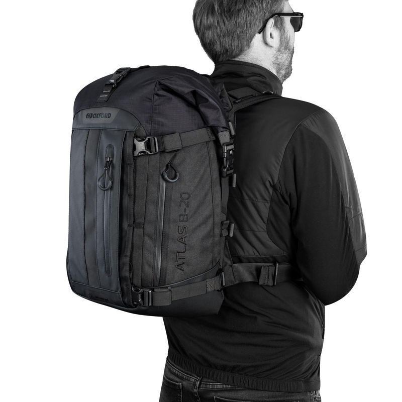 Borsa da moto Oxford Atlas B-20 Advanced Backpack 20 l nera