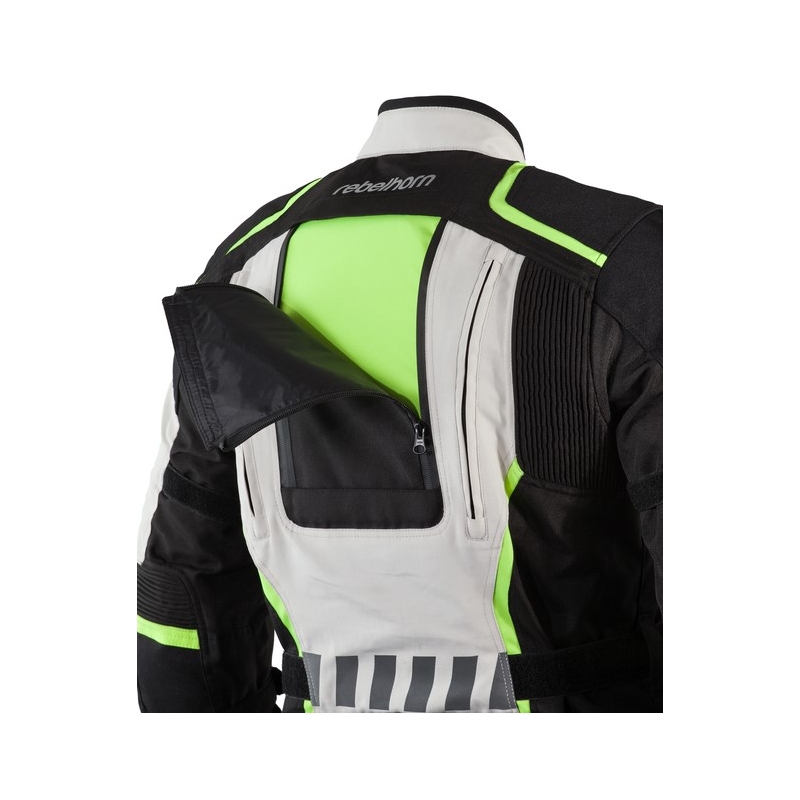 Moto bunda Rebelhorn Hiker II černo-šedo-fluo žlutá výprodej