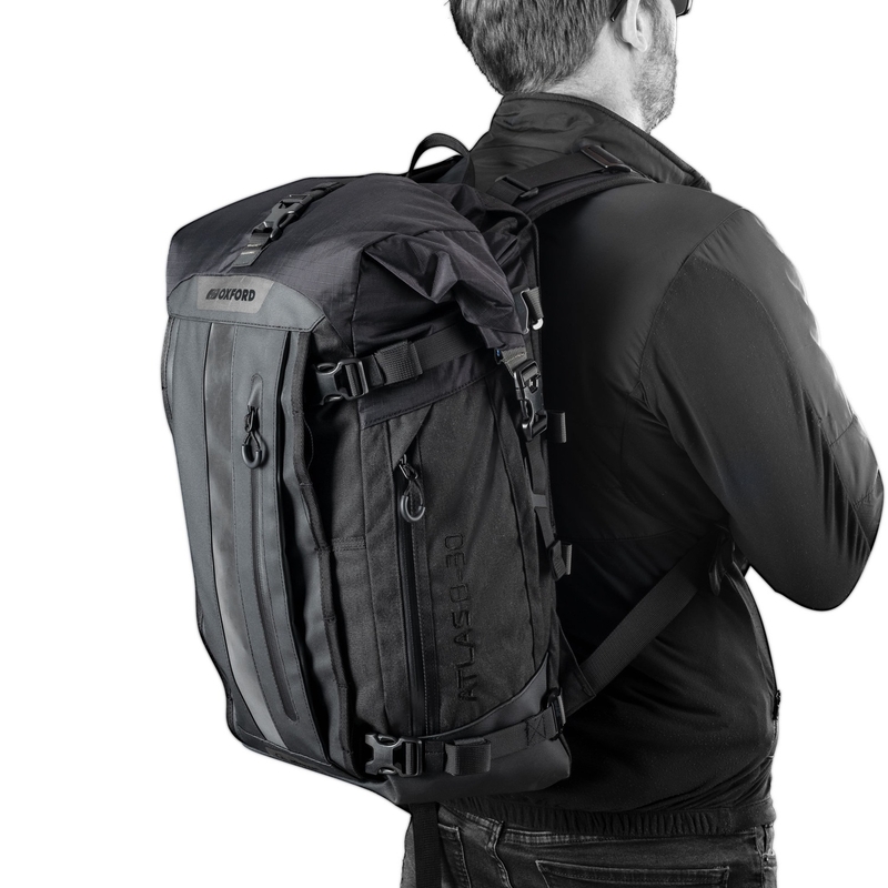 Borsa da moto Oxford Atlas B-30 Advanced Backpack 30 l grigio