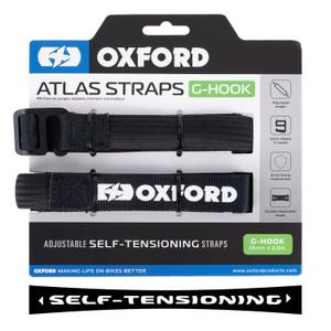 Oxford Atlas G-Hook cinghie per bagagli 2 pezzi nero 26mm x 2m