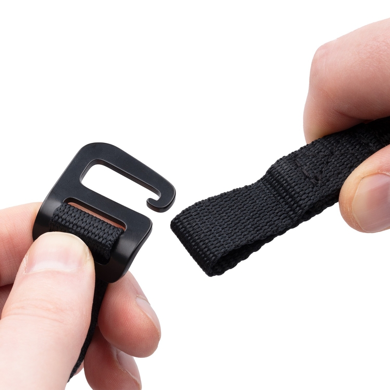 Oxford Atlas G-Hook cinghie per bagagli 2 pezzi nero 17 mm x 2 m