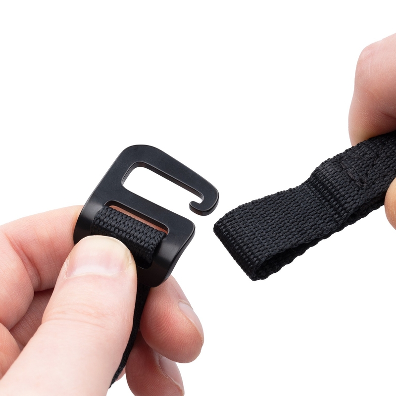 Oxford Atlas G-Hook cinghie per bagagli 2 pezzi nero 17 mm x 1,2 m