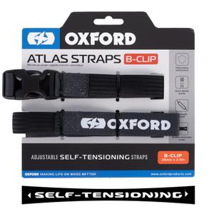 Cinghie per bagagli Oxford Atlas B-Clip 2 pezzi grigio 26 mm x 2 m