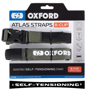 Cinghie per bagagli Oxford Atlas B-Clip 2 pezzi verde 26 mm x 2 m
