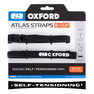 Oxford Atlas B-Clip cinghie per bagagli 2 pezzi nero 17 mm x 2 m