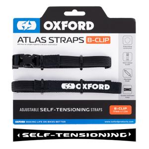 Oxford Atlas B-Clip cinghie per bagagli 2 pezzi nero 17 mm x 1,2 m