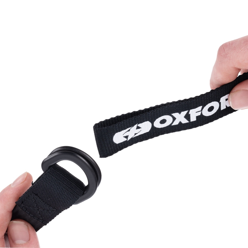 Cinghie per bagagli Oxford Atlas D-Ring 2 pezzi nero 26 mm x 1,2 m