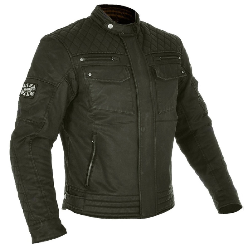 Giacca da moto Oxford Hardy Wax verde scuro Saldi