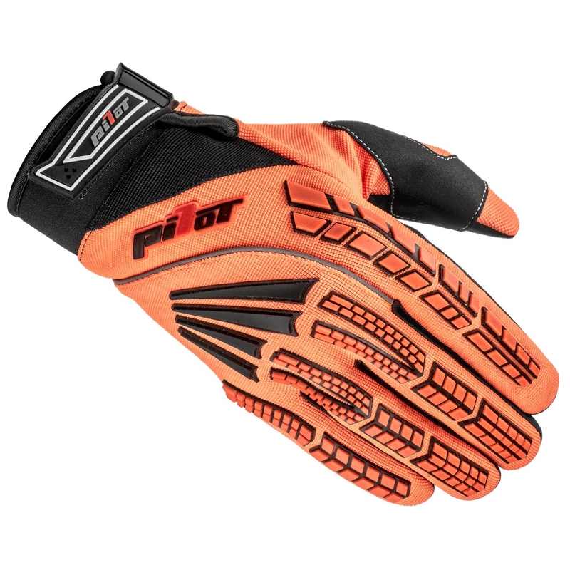 Guanti da motocross Pilot Pioneer arancio fluo-nero