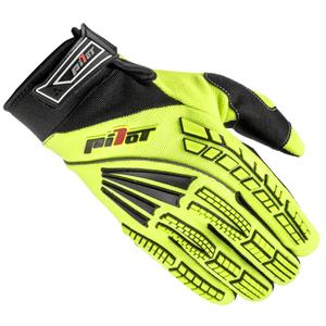 Guanti da motocross per bambini Pilot Pioneer giallo fluo-nero-rosso