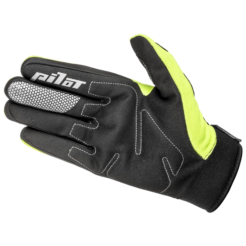 Guanti da motocross per bambini Pilot Pioneer giallo fluo-nero-rosso