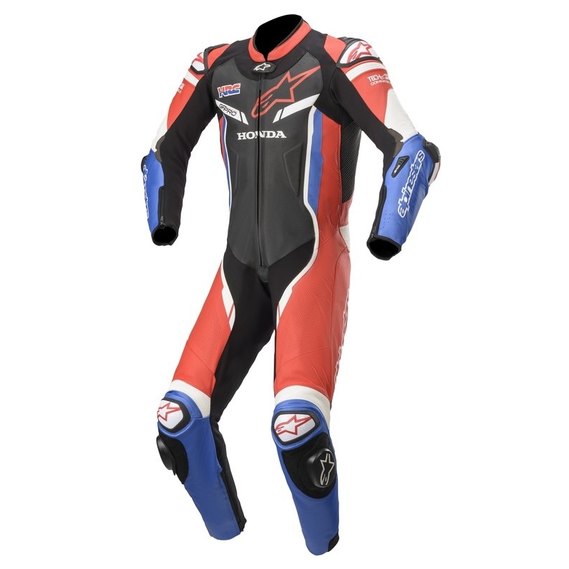 Tuta intera in pelle Alpinestars GP Pro 3 Honda collezione TECH-AIR compatibile nero-rosso-blu-bianco