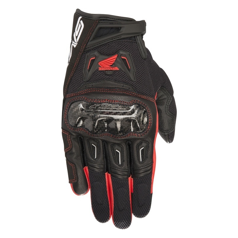 Alpinestars SMX-2 Air Carbon Honda Collezione Guanti Moto Nero e Rosso