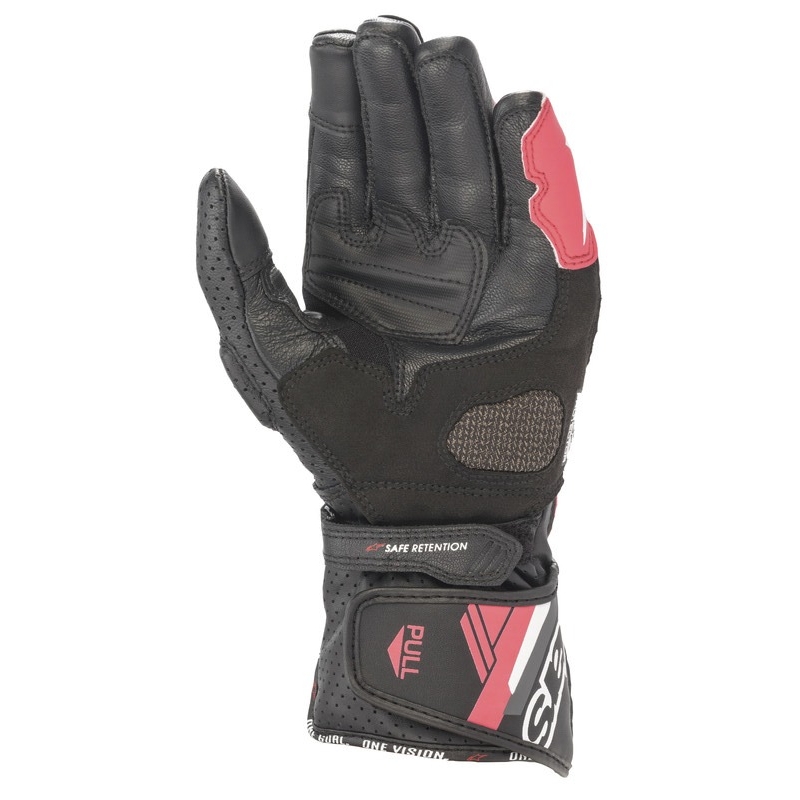 Guanti da moto Alpinestars SP-8 da donna neri, bianchi e rosa