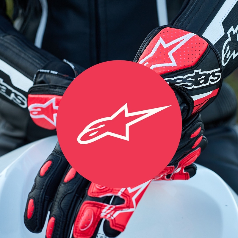 Guanti da moto Alpinestars SP-8 da donna neri, bianchi e rosa