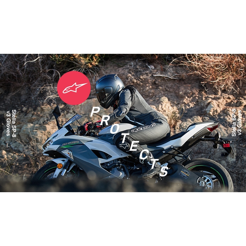 Guanti da moto Alpinestars SP-8 da donna neri, bianchi e rosa