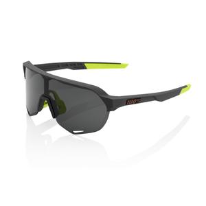 Occhiali da sole 100% - USA S2 nero-giallo fluo con vetro fumé