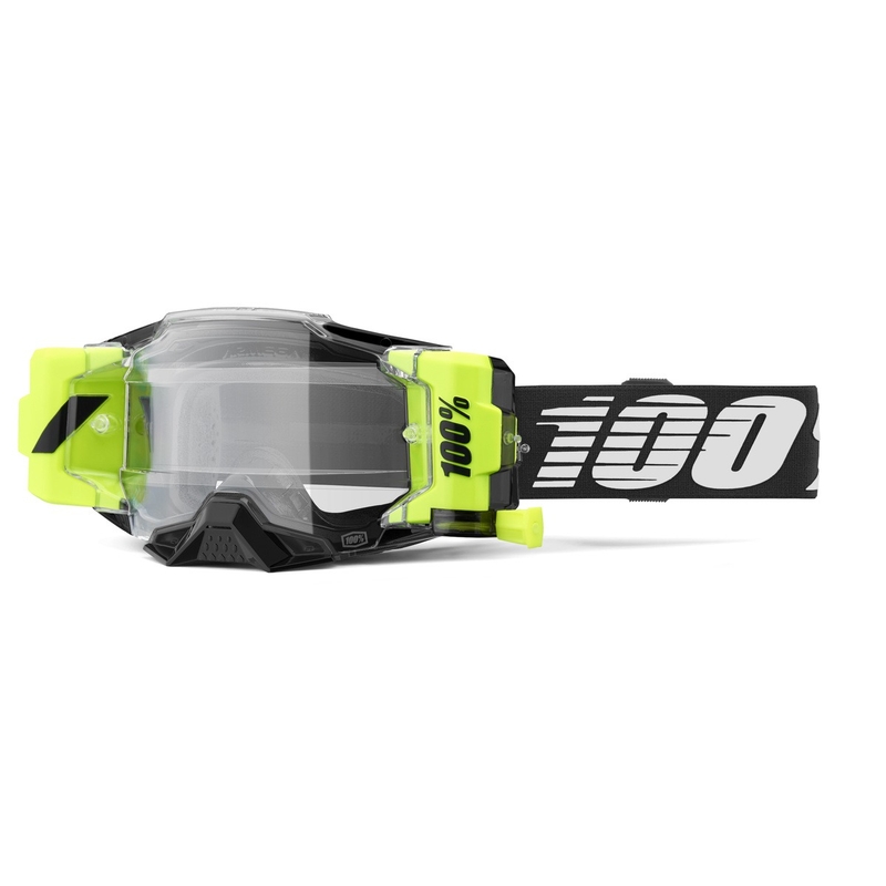 Occhiali da motocross 100% - USA Armega Forecast nero (vetro trasparente)