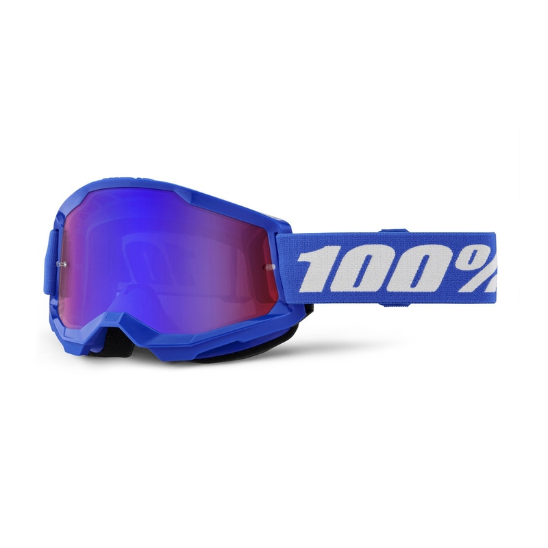 Occhiali da motocross per bambini 100% STRATA 2 blu rosso-blu plexi