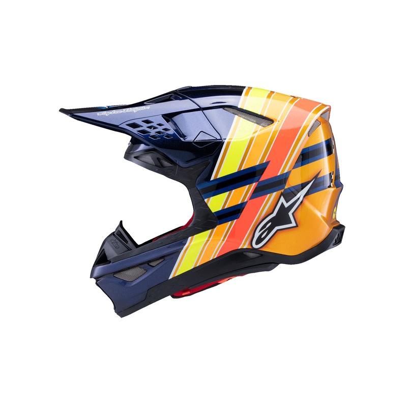 Alpinestars Supertech S-M10 casco da motocross TROY LEE DESIGNS blu perla-arancio fluo-giallo-rosso
