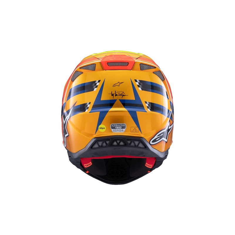 Alpinestars Supertech S-M10 casco da motocross TROY LEE DESIGNS blu perla-arancio fluo-giallo-rosso