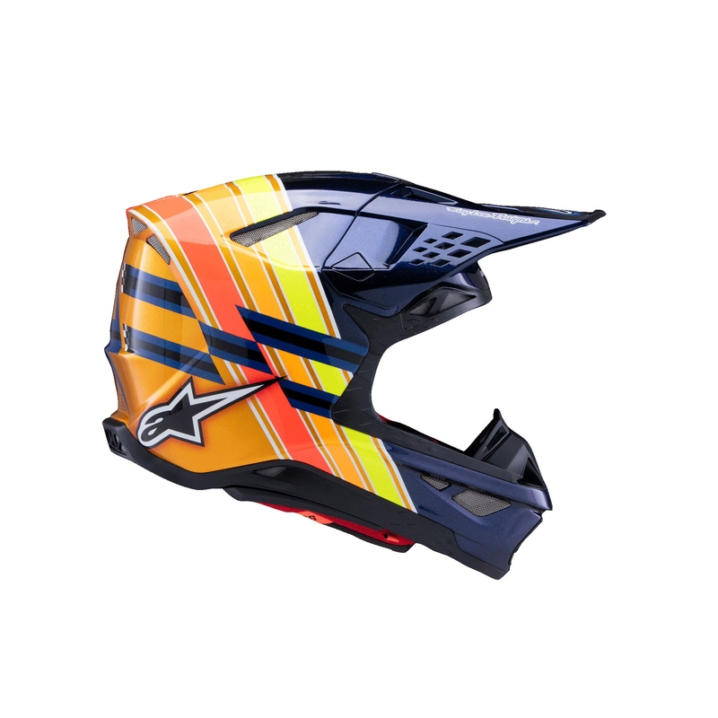 Alpinestars Supertech S-M10 casco da motocross TROY LEE DESIGNS blu perla-arancio fluo-giallo-rosso