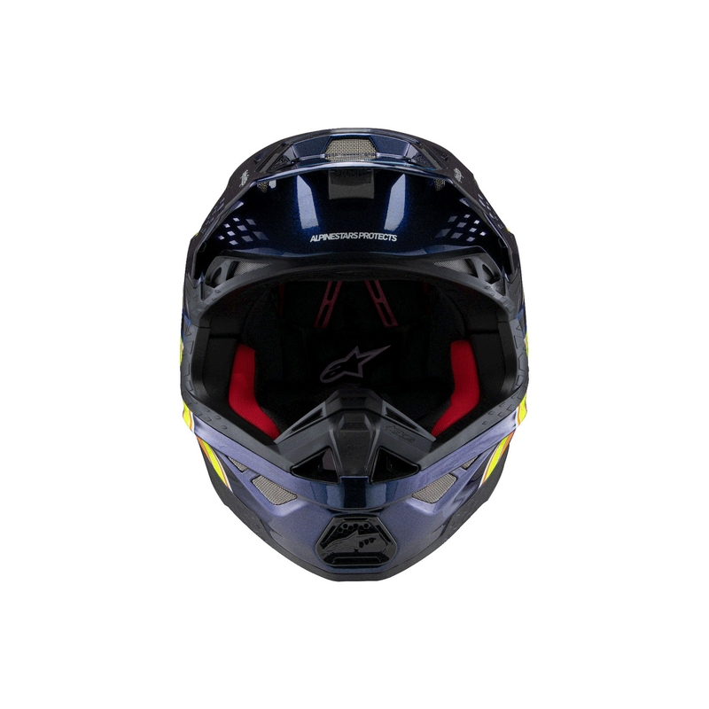 Alpinestars Supertech S-M10 casco da motocross TROY LEE DESIGNS blu perla-arancio fluo-giallo-rosso