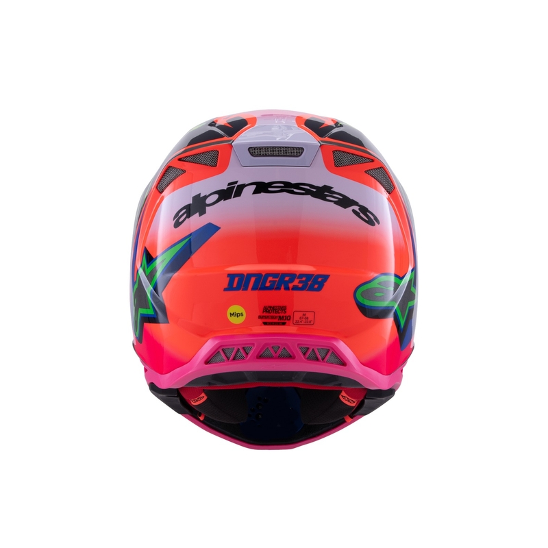 Casco motocross Alpinestars Supertech S-M10 HAIDEN DEEGAN edition arancione fluo-viola-rosa-verde