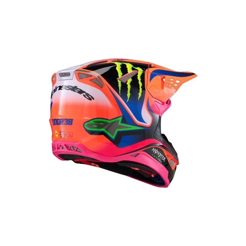 Casco motocross Alpinestars Supertech S-M10 HAIDEN DEEGAN edition arancione fluo-viola-rosa-verde
