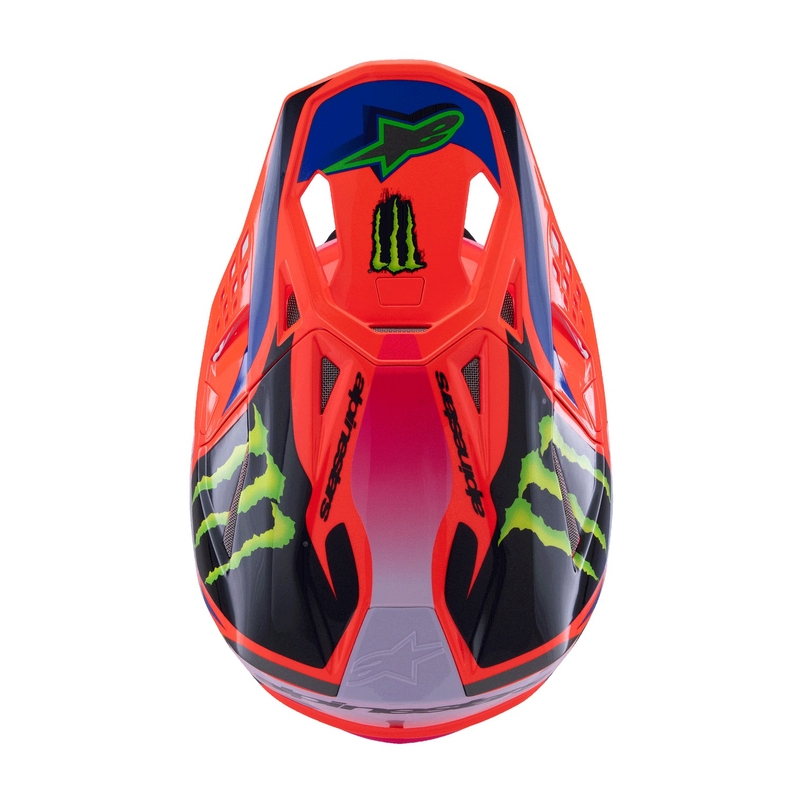 Casco motocross Alpinestars Supertech S-M10 HAIDEN DEEGAN edition arancione fluo-viola-rosa-verde