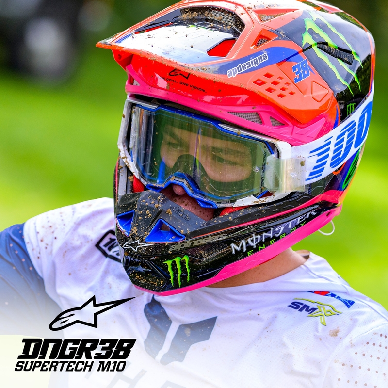 Casco motocross Alpinestars Supertech S-M10 HAIDEN DEEGAN edition arancione fluo-viola-rosa-verde