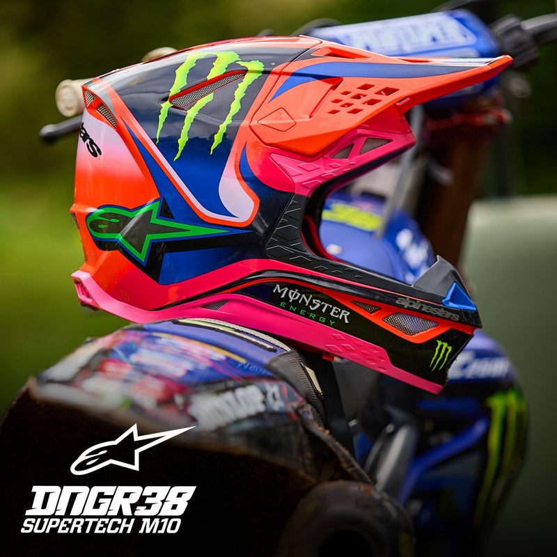 Casco motocross Alpinestars Supertech S-M10 HAIDEN DEEGAN edition arancione fluo-viola-rosa-verde