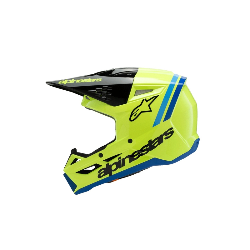 Casco da motocross per bambini Alpinestars S-M3 RADIUM giallo fluo-nero-blu