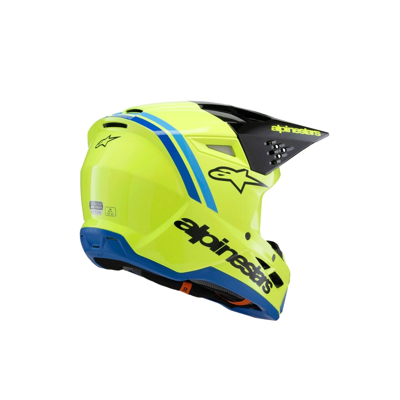 Casco da motocross per bambini Alpinestars S-M3 RADIUM giallo fluo-nero-blu