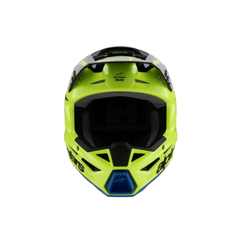 Casco da motocross per bambini Alpinestars S-M3 RADIUM giallo fluo-nero-blu