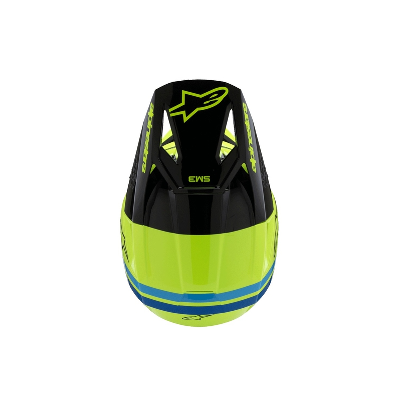 Casco da motocross per bambini Alpinestars S-M3 RADIUM giallo fluo-nero-blu