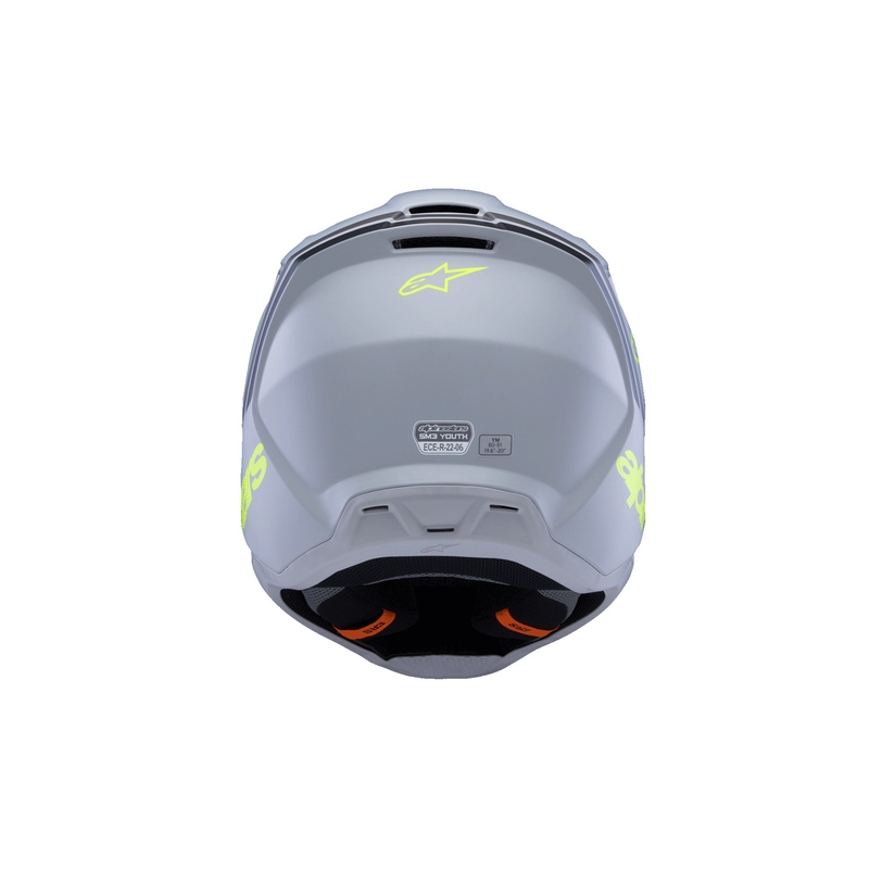 Casco da motocross per bambini Alpinestars S-M3 RADIUM grigio opaco-giallo fluo-nero
