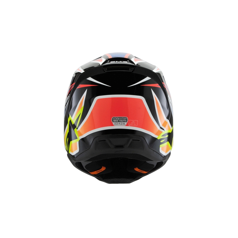 Casco da motocross per bambini Alpinestars S-M3 WURX nero-giallo fluo-blu-rosso