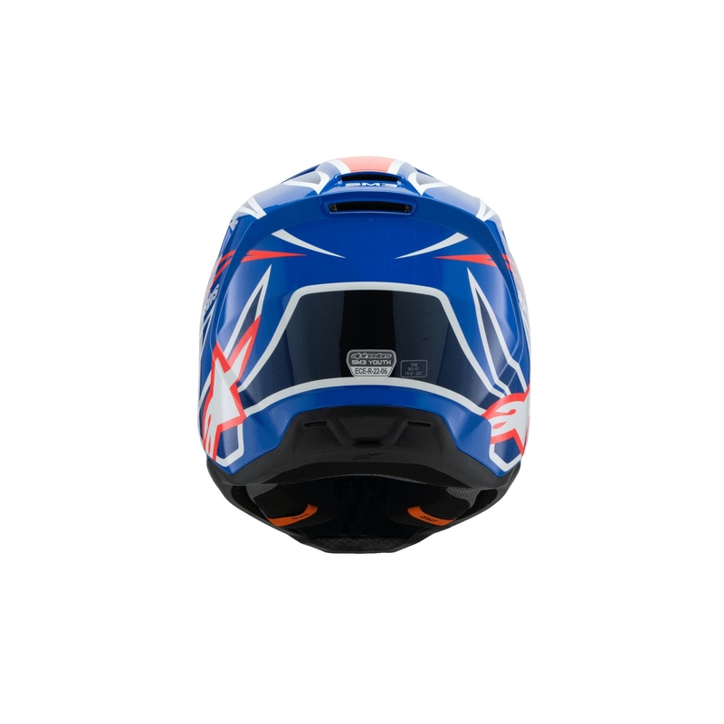 Casco da motocross per bambini Alpinestars S-M3 WURX blu-rosso-bianco-nero