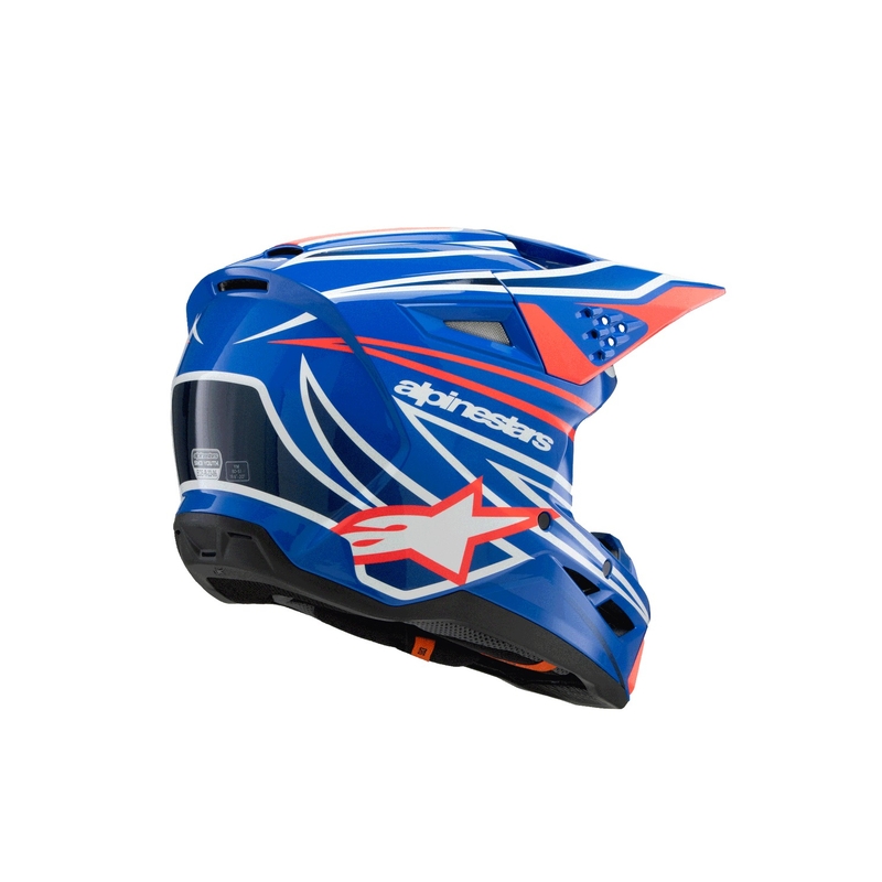 Casco da motocross per bambini Alpinestars S-M3 WURX blu-rosso-bianco-nero