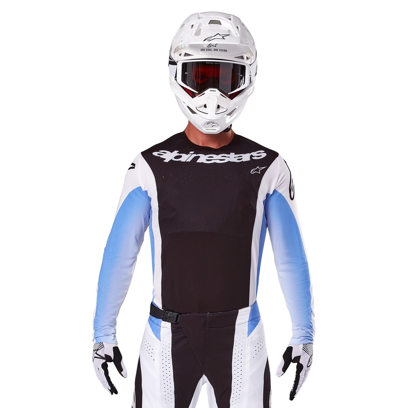 Alpinestars Techstar Melt maglia da motocross nera e blu