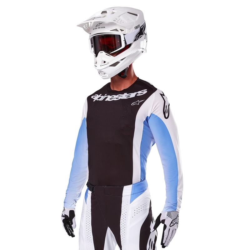 Alpinestars Techstar Melt maglia da motocross nera e blu