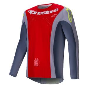 Alpinestars Techstar Melt maglia da motocross rosso-grigio