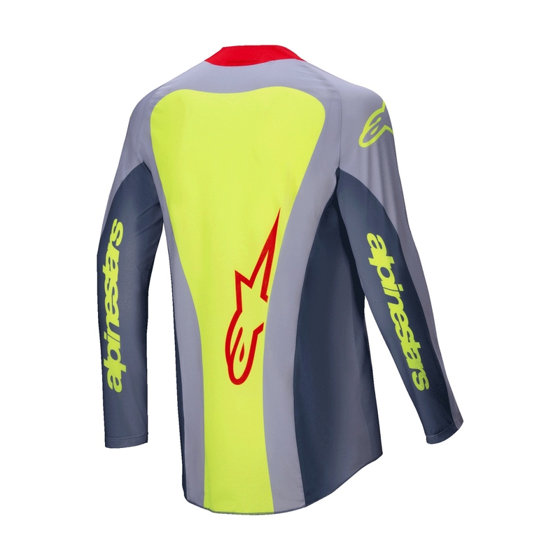 Alpinestars Techstar Melt maglia da motocross rosso-grigio