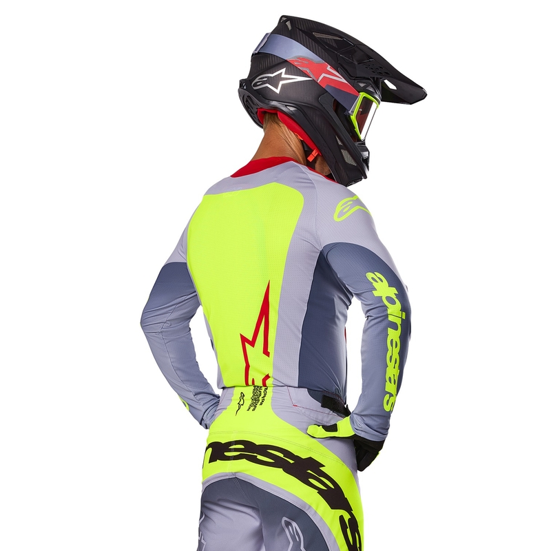 Alpinestars Techstar Melt maglia da motocross rosso-grigio