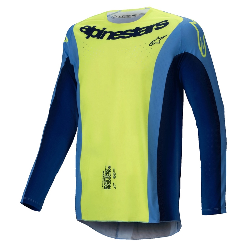 Alpinestars Techstar Melt maglia da motocross giallo-blu fluo