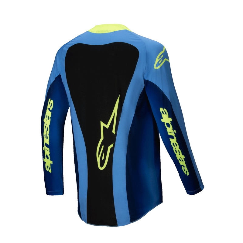 Alpinestars Techstar Melt maglia da motocross giallo-blu fluo