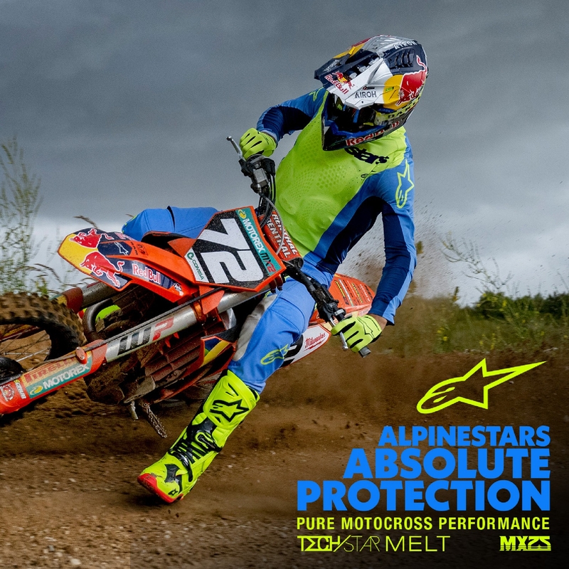 Alpinestars Techstar Melt maglia da motocross giallo-blu fluo